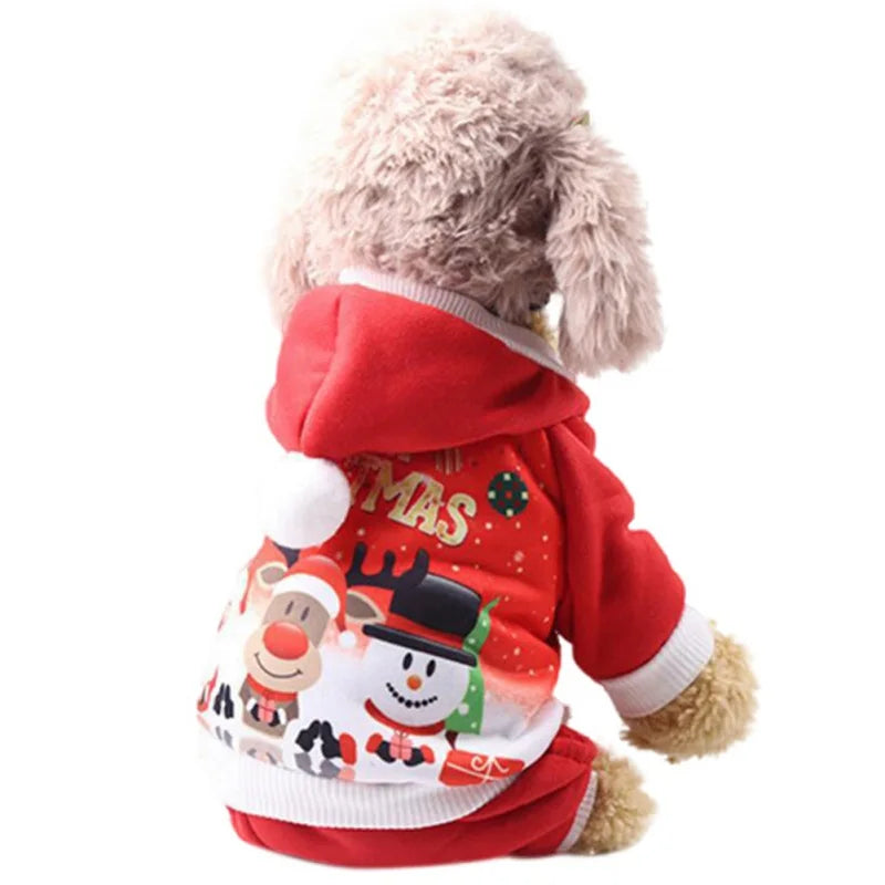 Christmas Dog Coat Sweater Pet Clothes Warm Hoodies for Small Medium Dogs Chihuahua New Year Costume