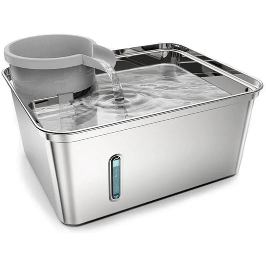Stainless Steel Dog Water Fountain 256oz 2 Gallon Pet Drinking Fountain for Cats and Dogs