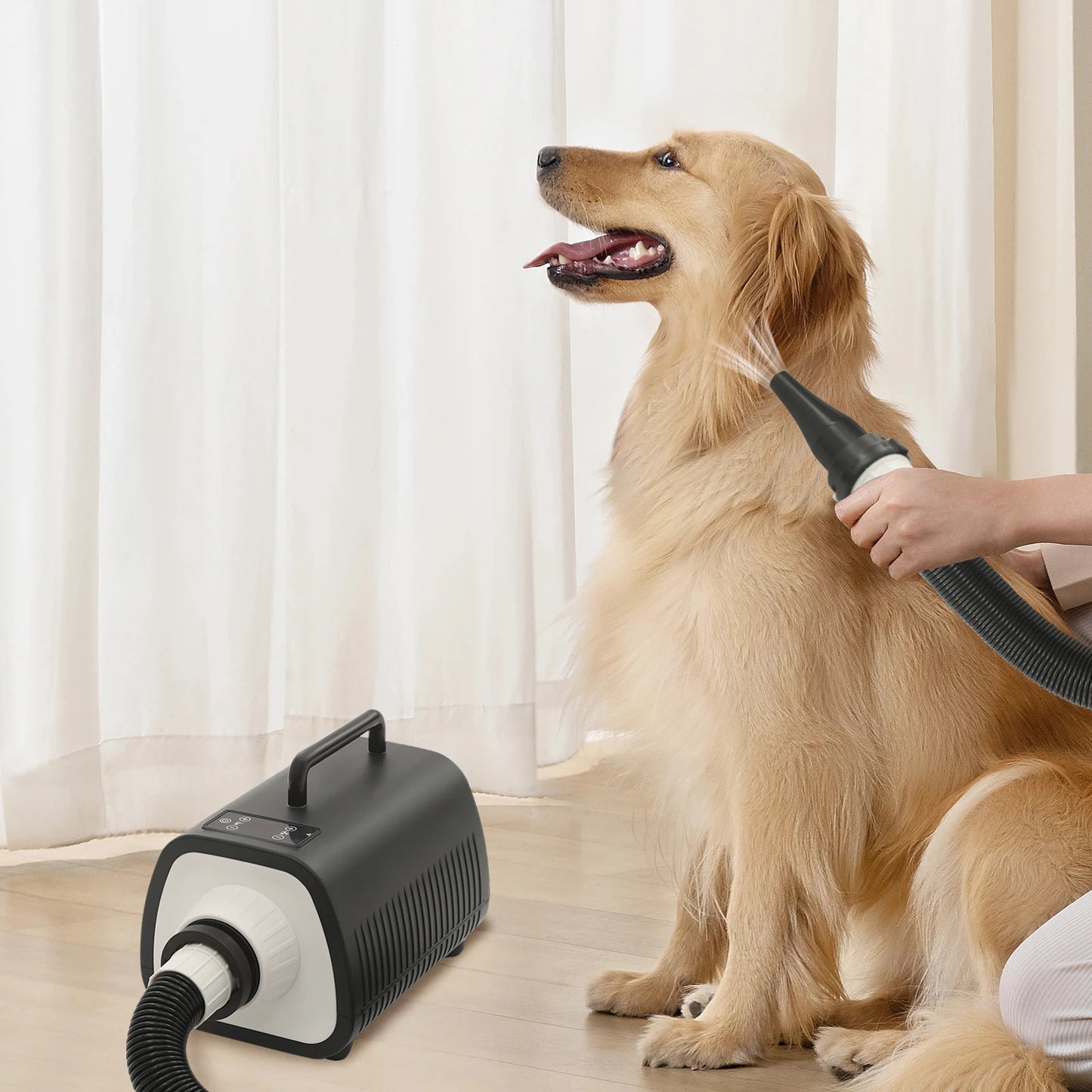 Professional Pet Hair Dryer for Dogs & Cats, 2100W High-Speed Blower, Adjustable Temp & 9 Speed Settings, with LED Display