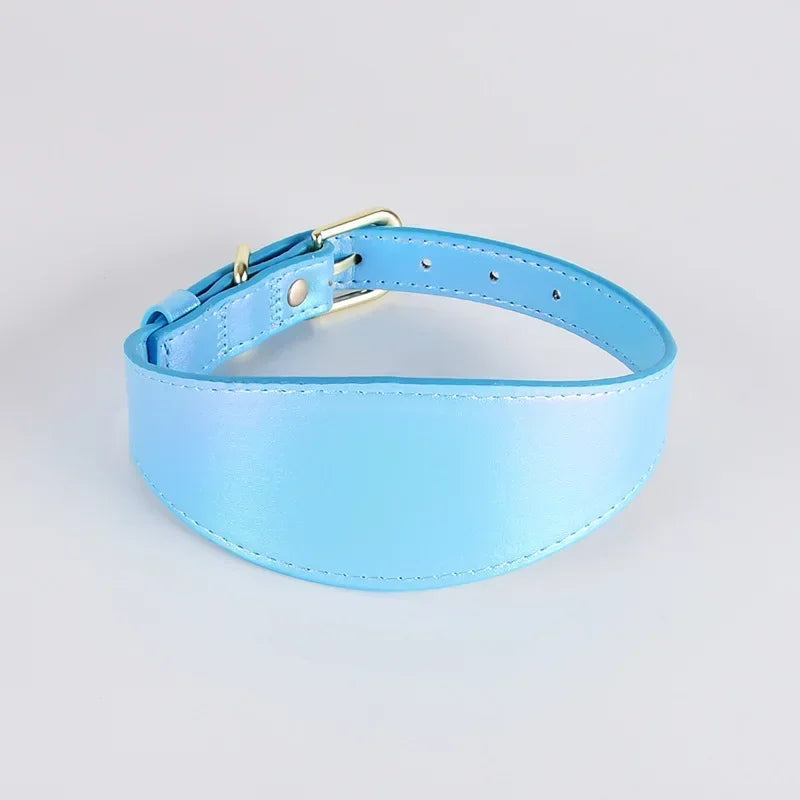 PU Pet Collar Adjustable Light Reflecting Soft Leather for Small to Medium Dogs