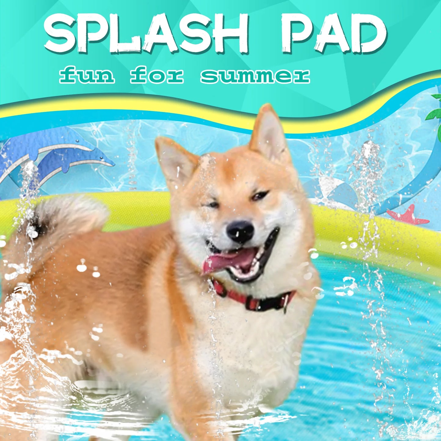 Splash Pad For Dogs Non Slip Splash Pad For Pets Summer Outdoor Water Toys Sprinkler Pool For Dogs Outdoor Play