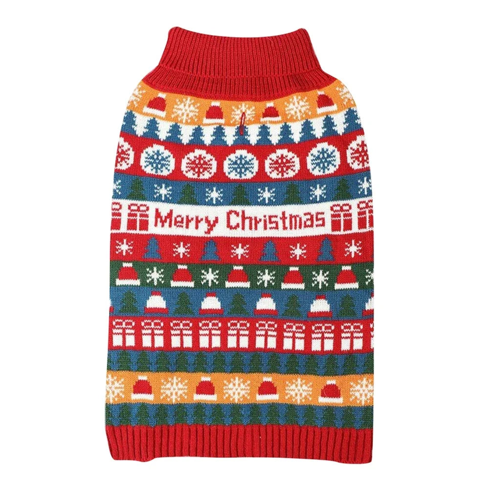 Puppy Christmas Sweater Cute Winter Knitwear for Small Dogs and Cats Warm Pet Clothing