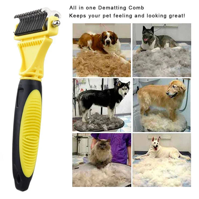 Pet Cat Dog Comb Brush Large Dogs Open Knot Rake Knife Stainless Double-sided Hair Shedding Comb Pet Grooming Products Tool