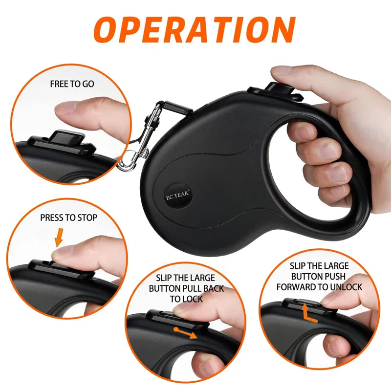 Automatic Retractable Dog Leash for All Breeds Lightweight Durable Pet Walking Tool