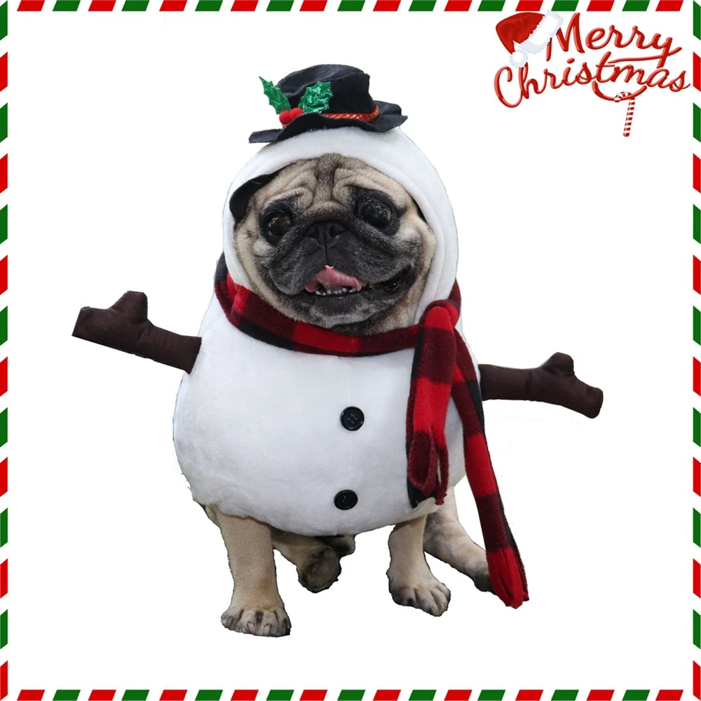 Halloween Dog and Cat Costumes Funny Snowman Outfit for Autumn and Winter Pet Supplies