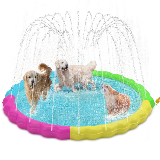 Splash Pad For Dogs Non Slip Splash Pad For Pets Summer Outdoor Water Toys Sprinkler Pool For Dogs Outdoor Play