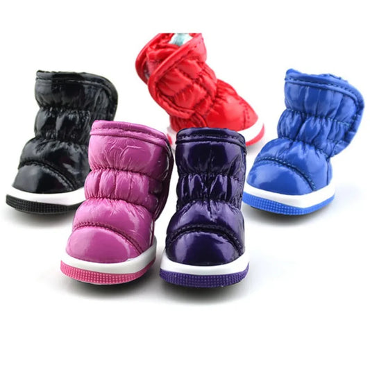 4 Pieces Set Pet Dog Winter Rain Shoes Waterproof Dogs Snow Boots for Small Medium Dogs