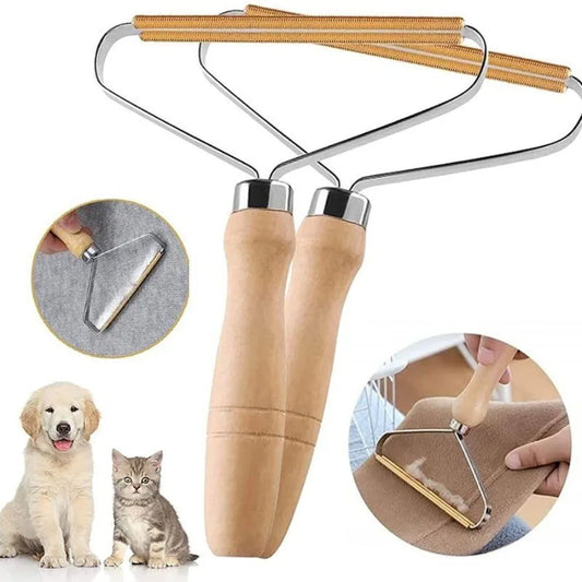 Pet Hair Remover Brush For Dog Cat; Dog Hair Removal Brush With Wood Handle For Clothes; Blankets