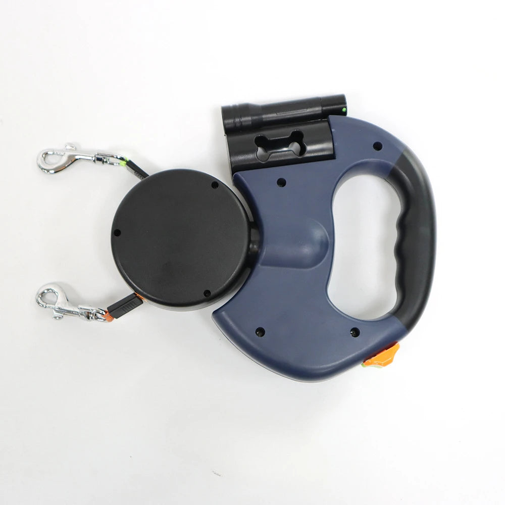 Automatic Retractable Two-End Pet Leash with Flashlight for Easy Dog Walking 10 Feet