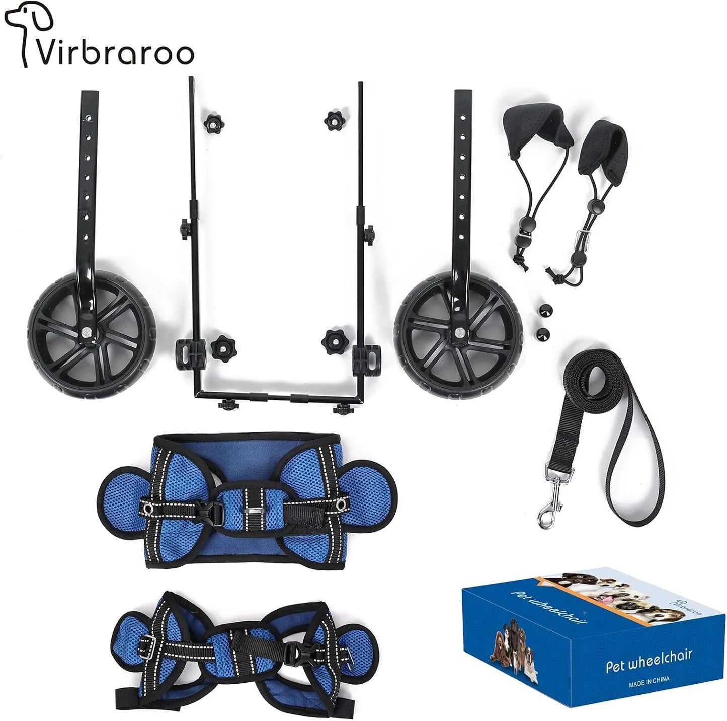 Dog Wheelchair for Back Legs with Upgraded All Terrain Tires and Durable Bearings Adjustable Dog Wheelchair Reflective Safety Design