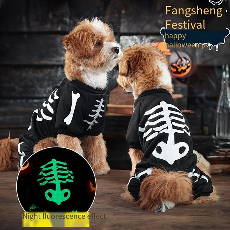 Halloween Dog Costume Night Light Adjustable Bust Costume