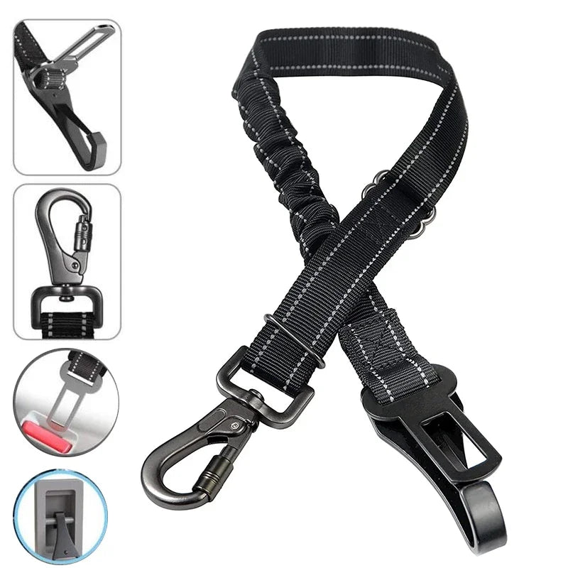 Adjustable Pet Dog Car Seat Belt Safety Leash Reflective Nylon Rope Harness for Small and Large Dogs