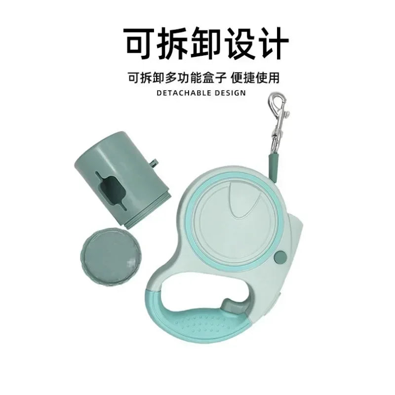 Rope 16 Multifunctional Dog Leash with LED Dispenser Reflective Durable Retractable for Puppy and Dog Walking