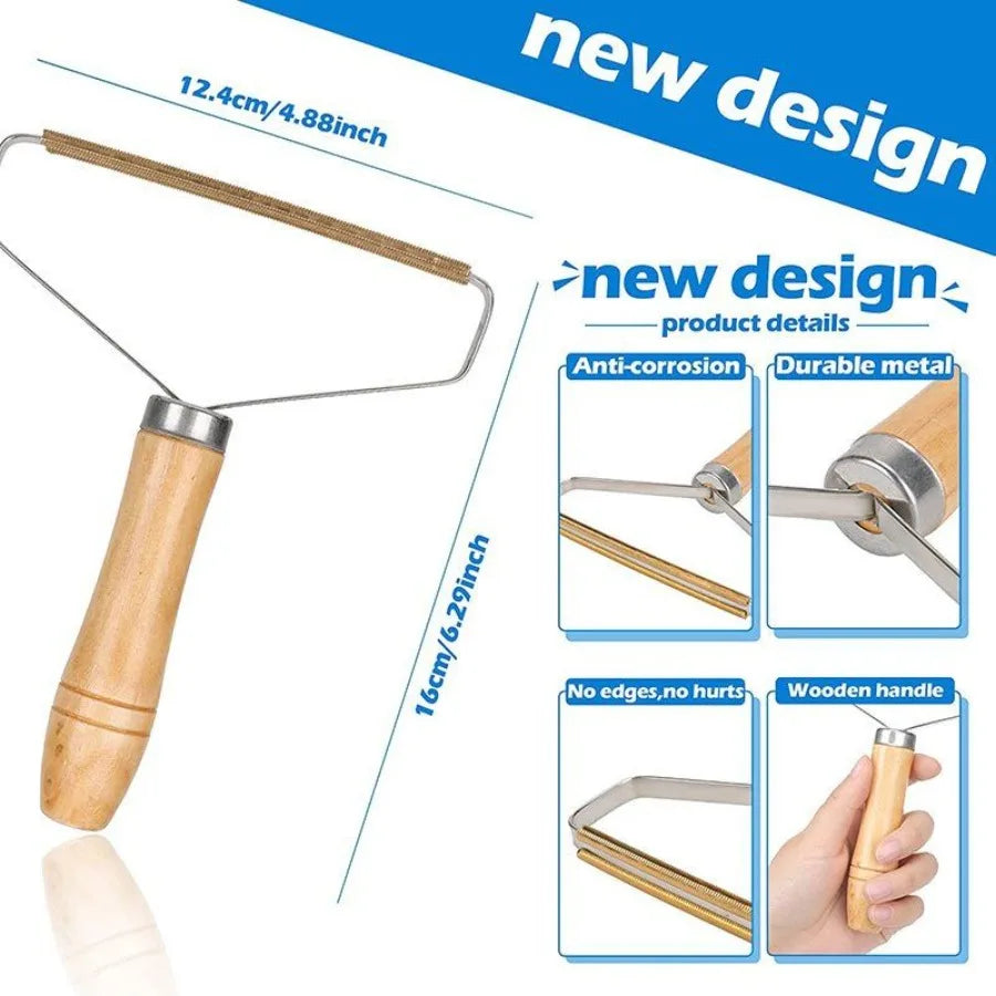 Pet Hair Remover Brush For Dog Cat; Dog Hair Removal Brush With Wood Handle For Clothes; Blankets