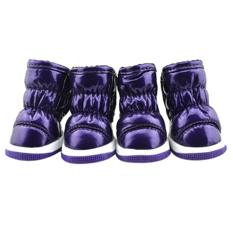 4 Pieces Set Pet Dog Winter Rain Shoes Waterproof Dogs Snow Boots for Small Medium Dogs