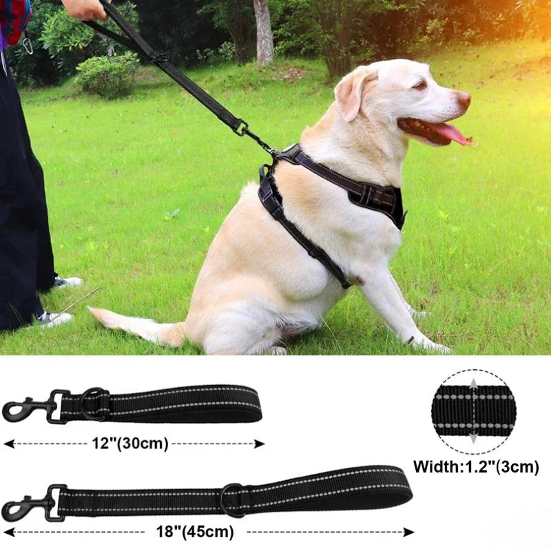 Dog Leash 30 45 60cm Short Nylon Leash for Large Dogs Walking with Zinc Alloy Lock Lockable 360 Degree Rotation