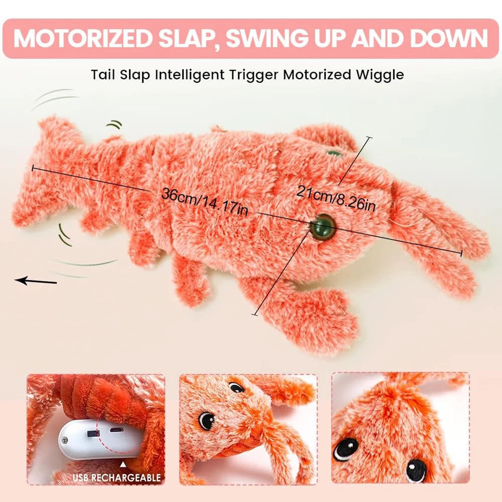Floppy Lobster Interactive Dog Toy Plush Squeak Toy for Small Medium Large Dogs
