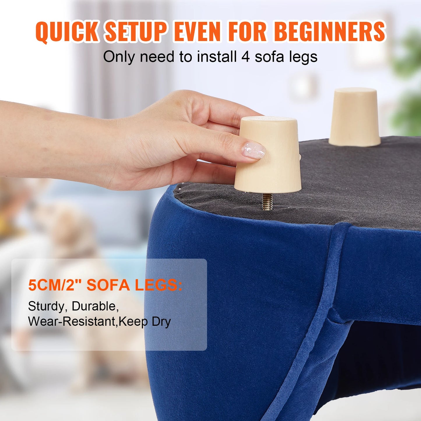 VEVOR Pet Sofa Dog Couch for Medium-Sized Dogs and Cats Soft Velvety Dog Bed for Living Room and Bedroom