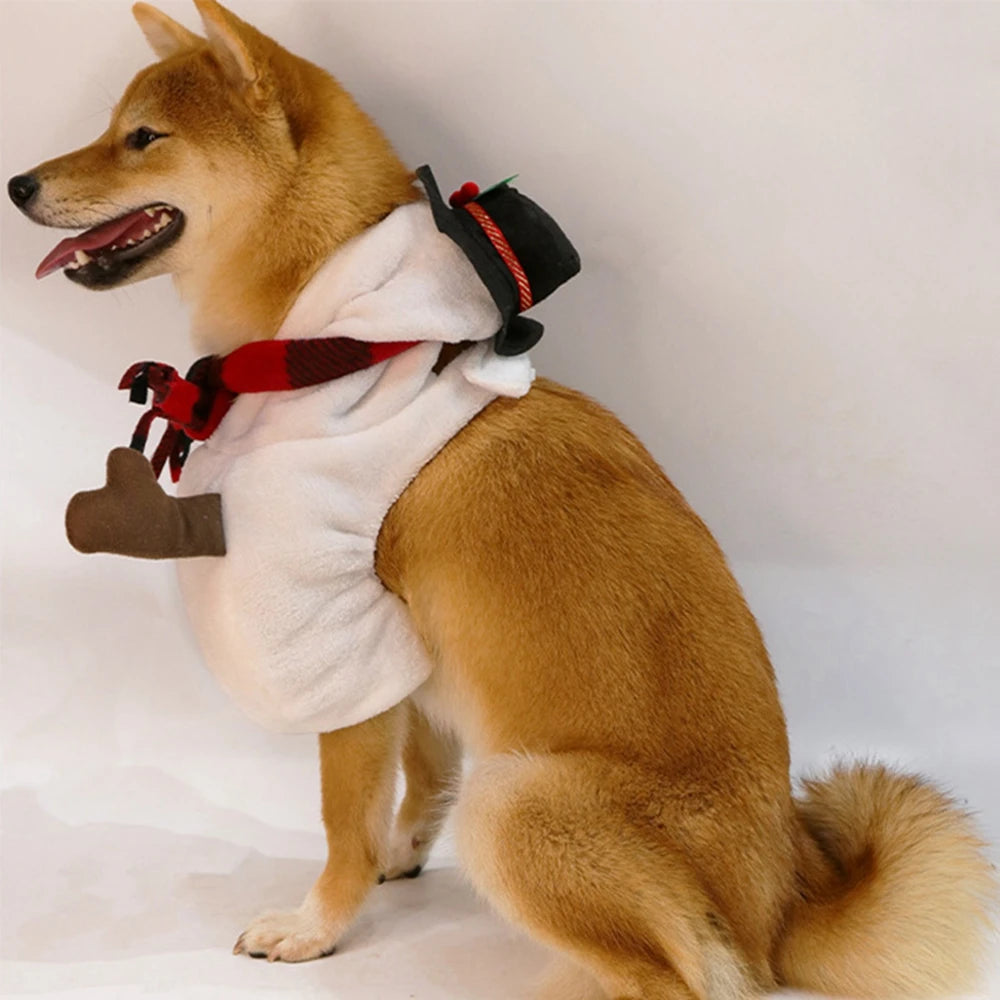 Halloween Dog and Cat Costumes Funny Snowman Outfit for Autumn and Winter Pet Supplies