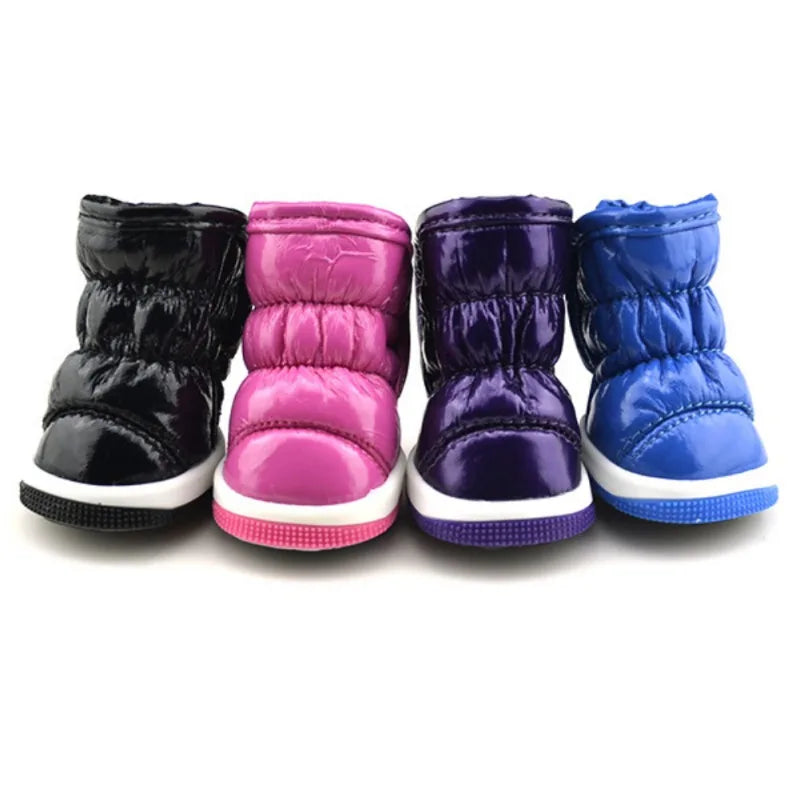 4 Pieces Set Pet Dog Winter Rain Shoes Waterproof Dogs Snow Boots for Small Medium Dogs