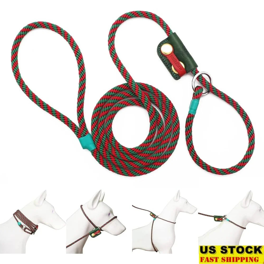 Slip Lead Dog Leash Set No Pull Harness Gentle Collar Training Rope Adjustable Pet Walking Scarf Multi Functional Leash