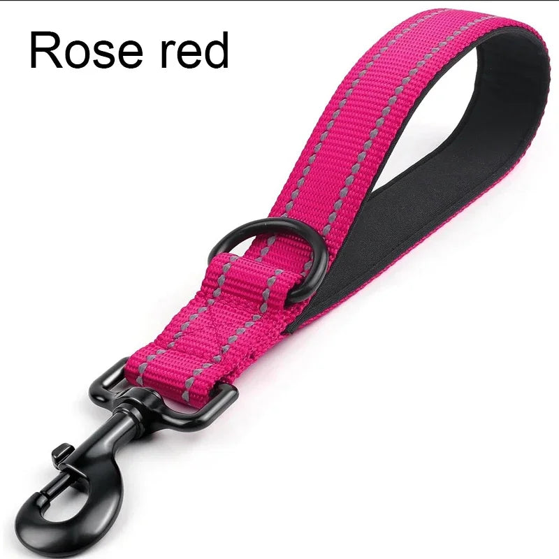 Dog Leash 30 45 60cm Short Nylon Leash for Large Dogs Walking with Zinc Alloy Lock Lockable 360 Degree Rotation