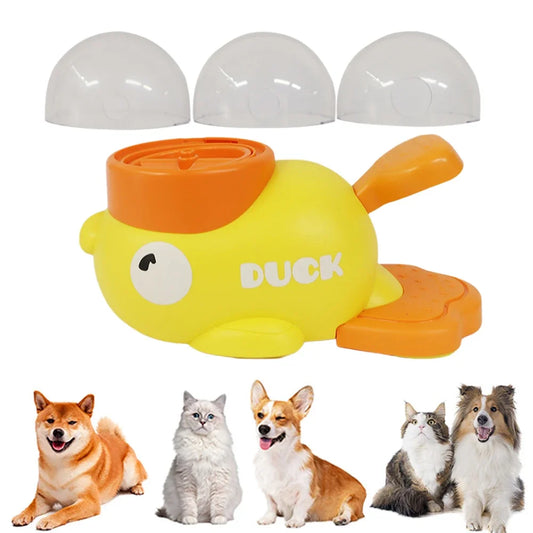 Yellow Duck Automatic Pet Feeder Non Slip Puzzle Feeder Toy for Dogs and Cats Intelligent Training Tool
