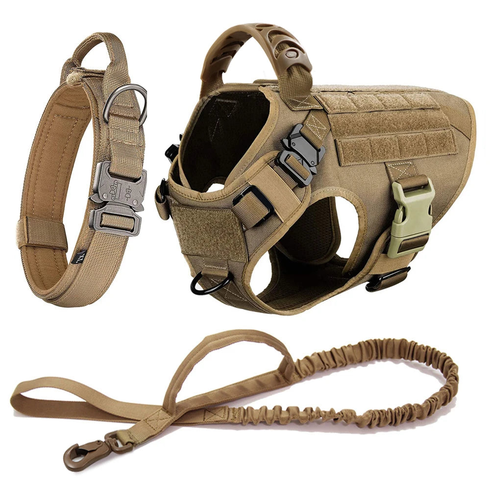 Large Dog Harness and Leash Set for German Shepherd and Malinois Training Walking Vest for Medium and Large Dogs