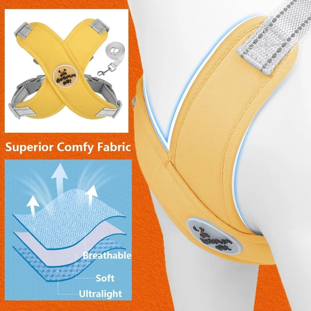 No Pull Dog Harness Leash Set Adjustable Comfortable Vest Reflective Mesh for Dog Training and Outdoor Activities