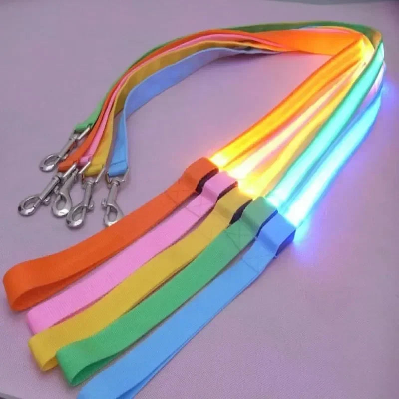 Flashing Leash Rope Harness Collar Electronic Glowing Dog Light LED Pet Luminous Safety Accessories for Lead