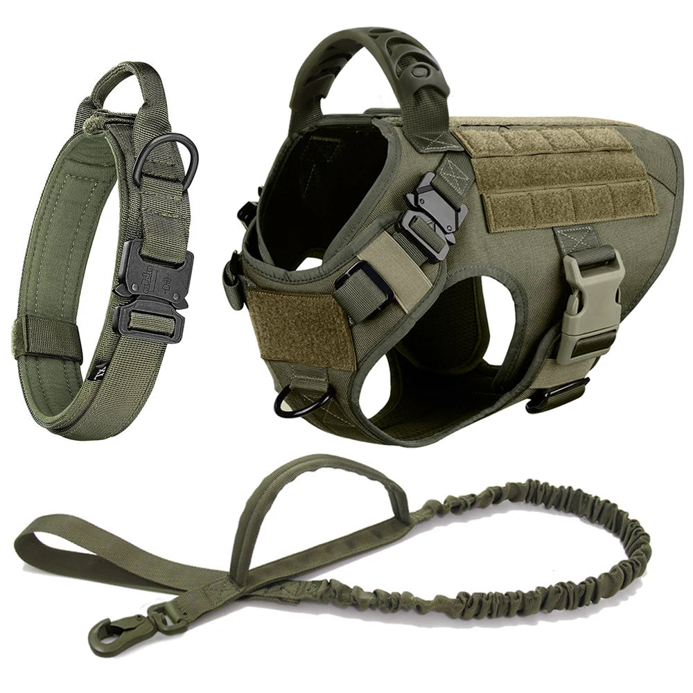 Large Dog Harness and Leash Set for German Shepherd and Malinois Training Walking Vest for Medium and Large Dogs