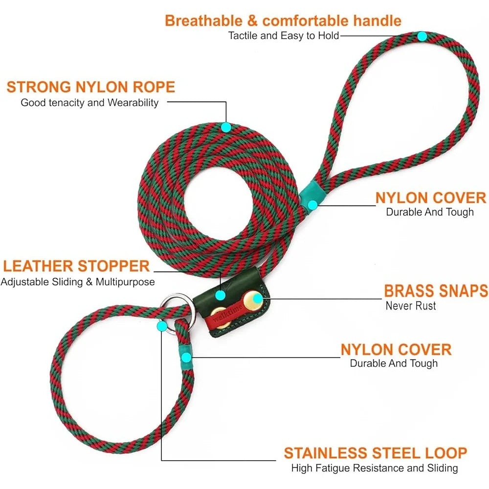 Slip Lead Dog Leash Set No Pull Harness Gentle Collar Training Rope Adjustable Pet Walking Scarf Multi Functional Leash