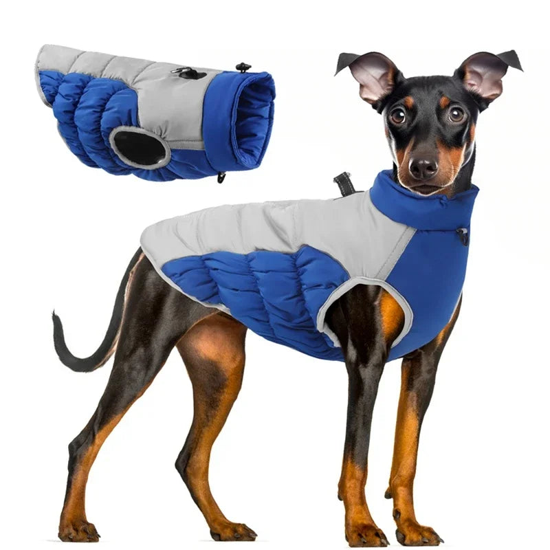 Winter Dog Coat With Reflective Strip Waterproof Windproof Thick Padded Vest For Dogs XL To 6XL